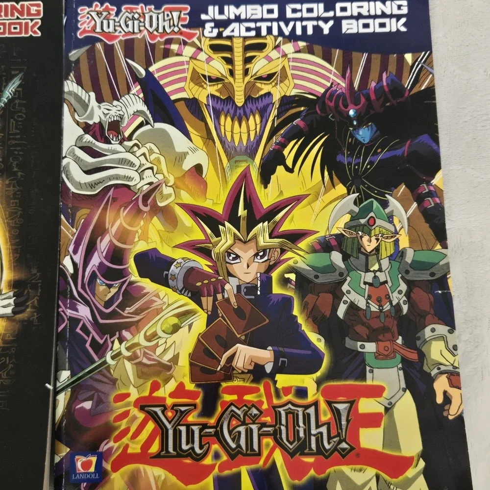 Lot of 2 Yu-Gi-Oh! Jumbo Coloring Activity Books Landoll 2020 Some Pages Colored